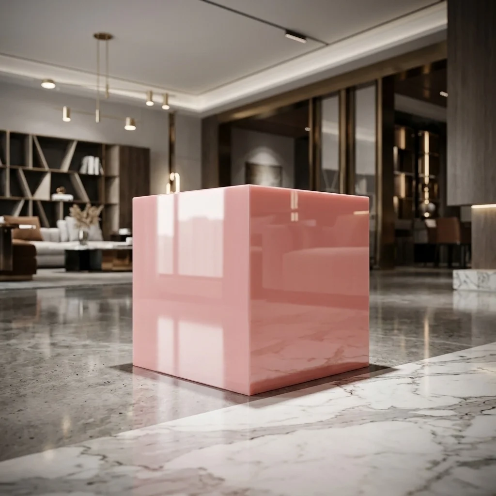 fn-Square Transparent Acrylic Table Luxury Acrylic Coffee Table for Retail Shop Display and Boutique Hotel Project Bedroom