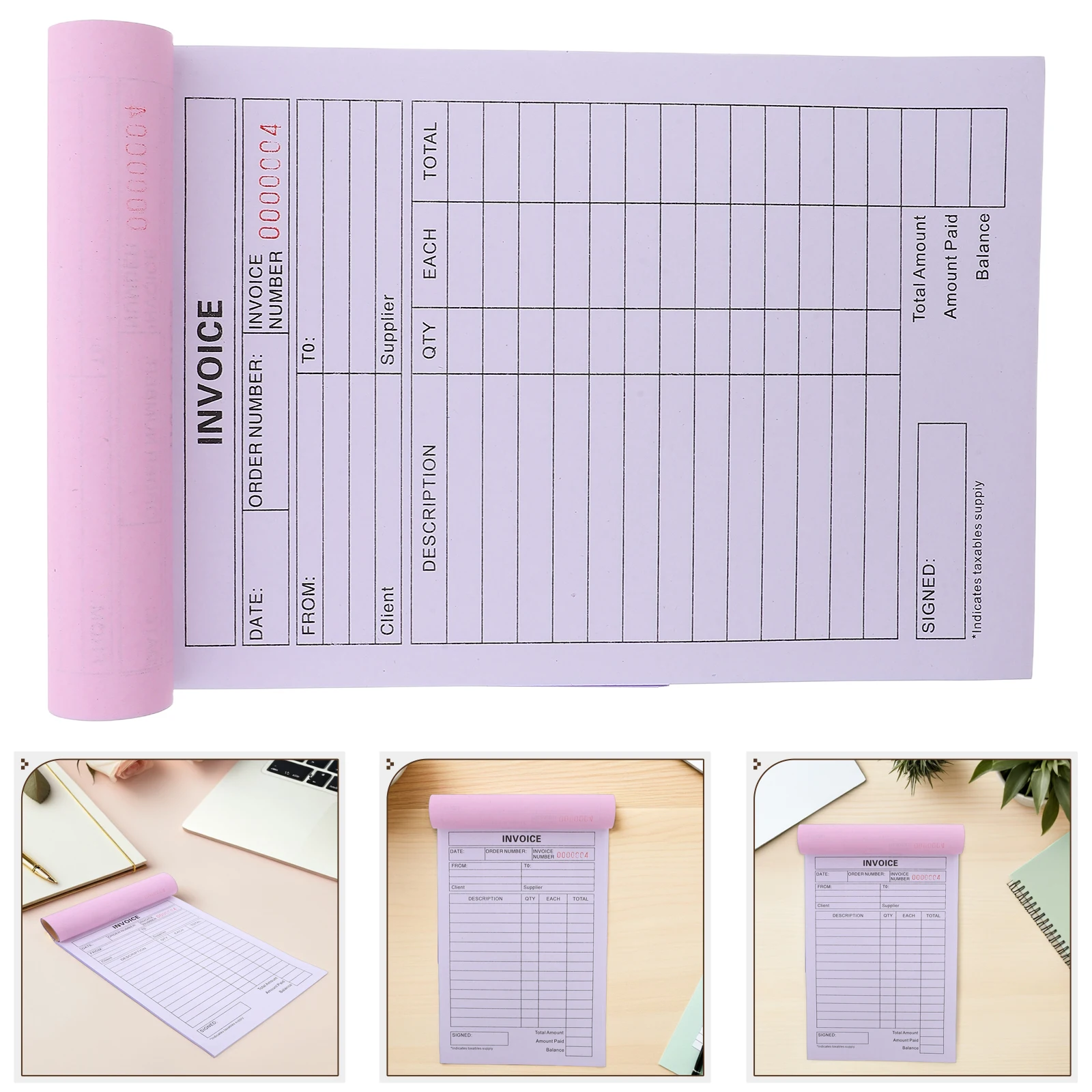 Repair Invoice Book 2 Part Copy Receipt Pad Trade Order Book for Small Business Expense Record Delivery Form Receipt Books