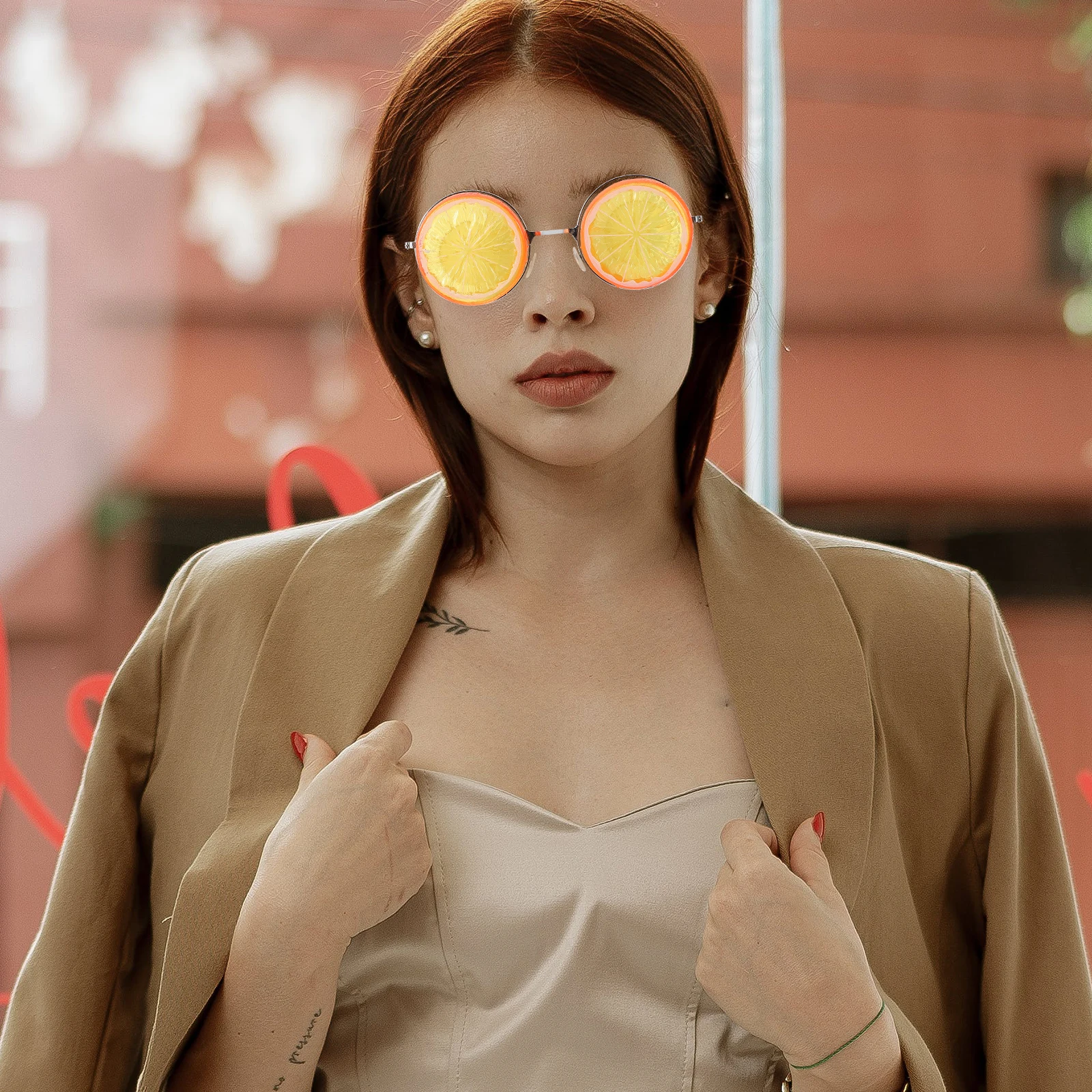 

2 Pcs Lemon Cosplay Party Eyeglasses Glasses Lightweight Photo Props Party Accessories Stylish Eye Wear Trendy Design
