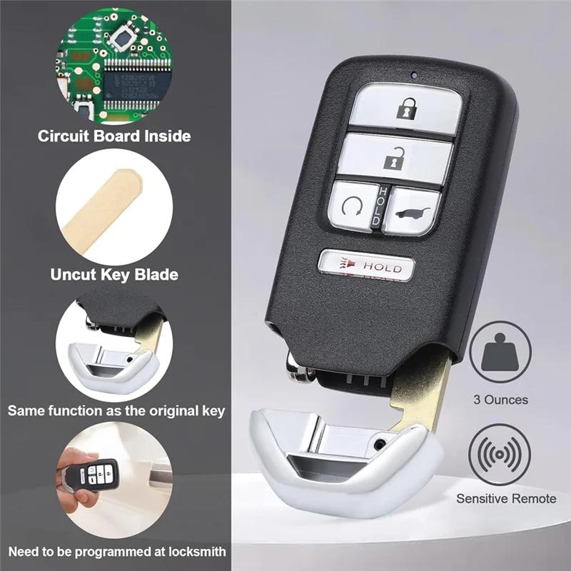 Chave do carro fob keyless entrada controle remoto kr5v2x para honda civic crv piloto 72147-tg7-a11 72147-tla-a01 433mhz id47 Chip-A67F
