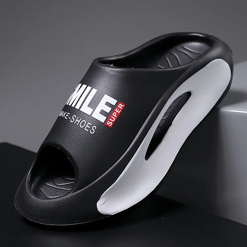 A pair of youth lightweight integrated slip-on slides, soft non-slip indoor outdoor walking slippers WX-720-3