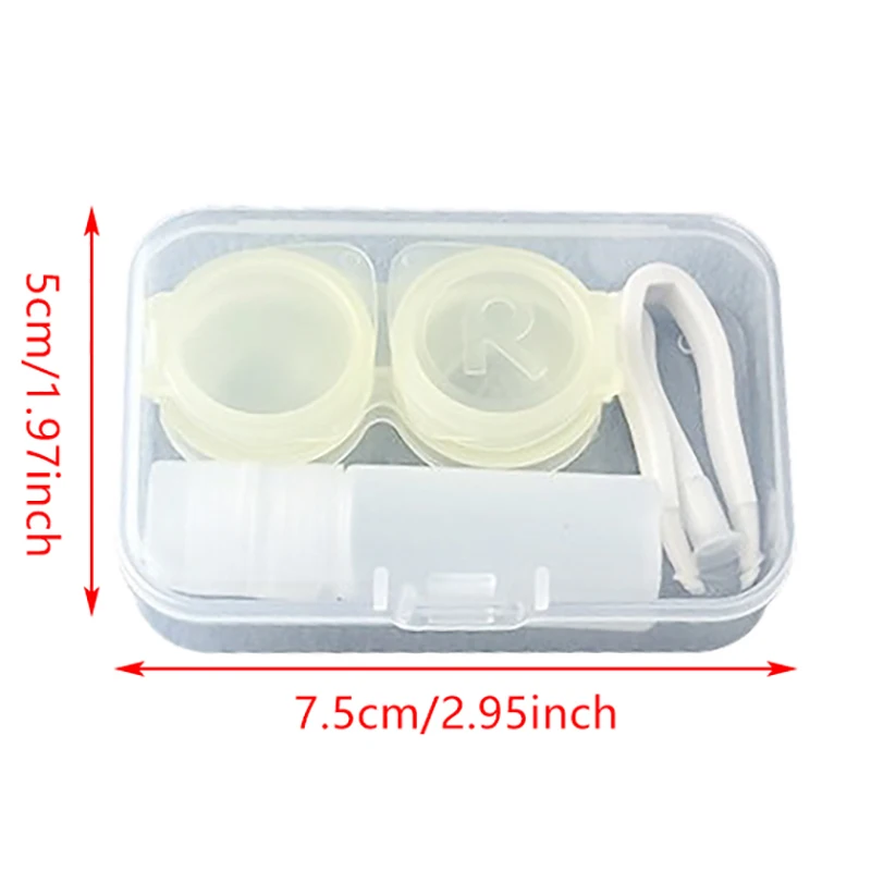 พลาสติกคอนแทคเลนส์กรณีโปร่งใสแบบพกพา Eye Contacts เลนส์ผู้ถือกล่องพร้อมแหนบ Remover เครื่องมือ