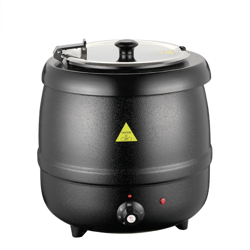 

Black color iron soup kettle warmer catering buffet 10L 13L stainless steel electric hot soup heating pot