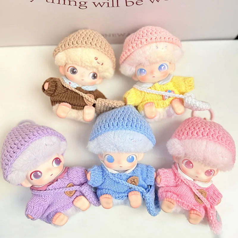 Nessun scarpe, cappello maglione lavorato a mano e zaino Per vestiti Labubu da 17 cm, adatto per graziosi accessori lavorati a maglia DIMOO