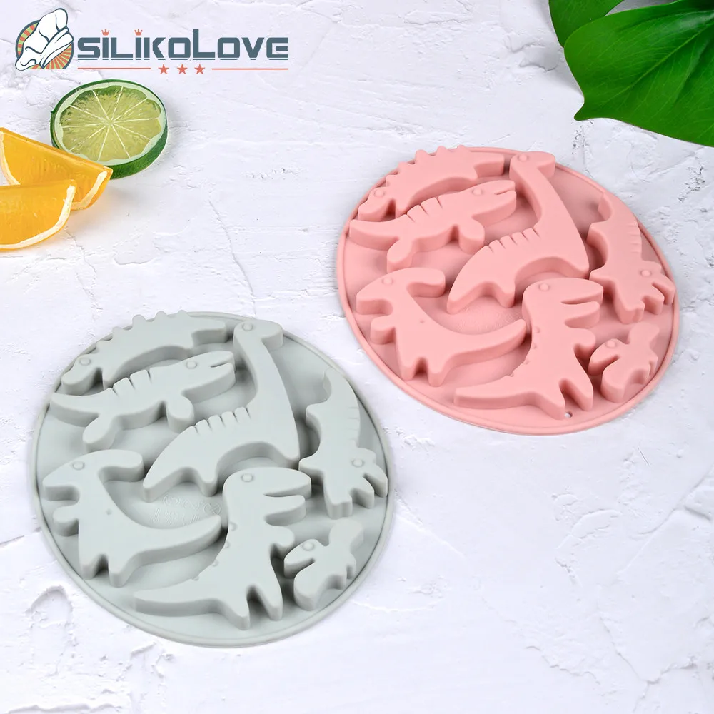 SILIKOLOVE Cartoon Jurassic dinosaur Silicone Baking Mold Gummy Candy Mold Animal Jelly Chocolates Mould Sugarcraft Tools