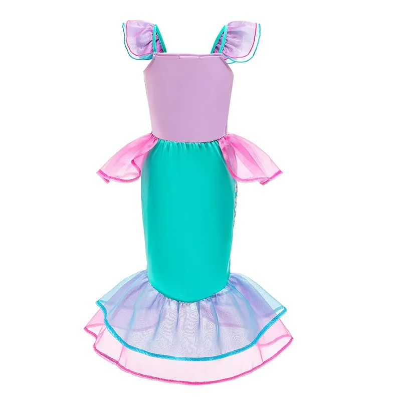 Girl Ariel Dress Kids Little Mermaid Costume Children Christmas Carnival Birthday Party Fancy Princess Outfit Summer Clothes