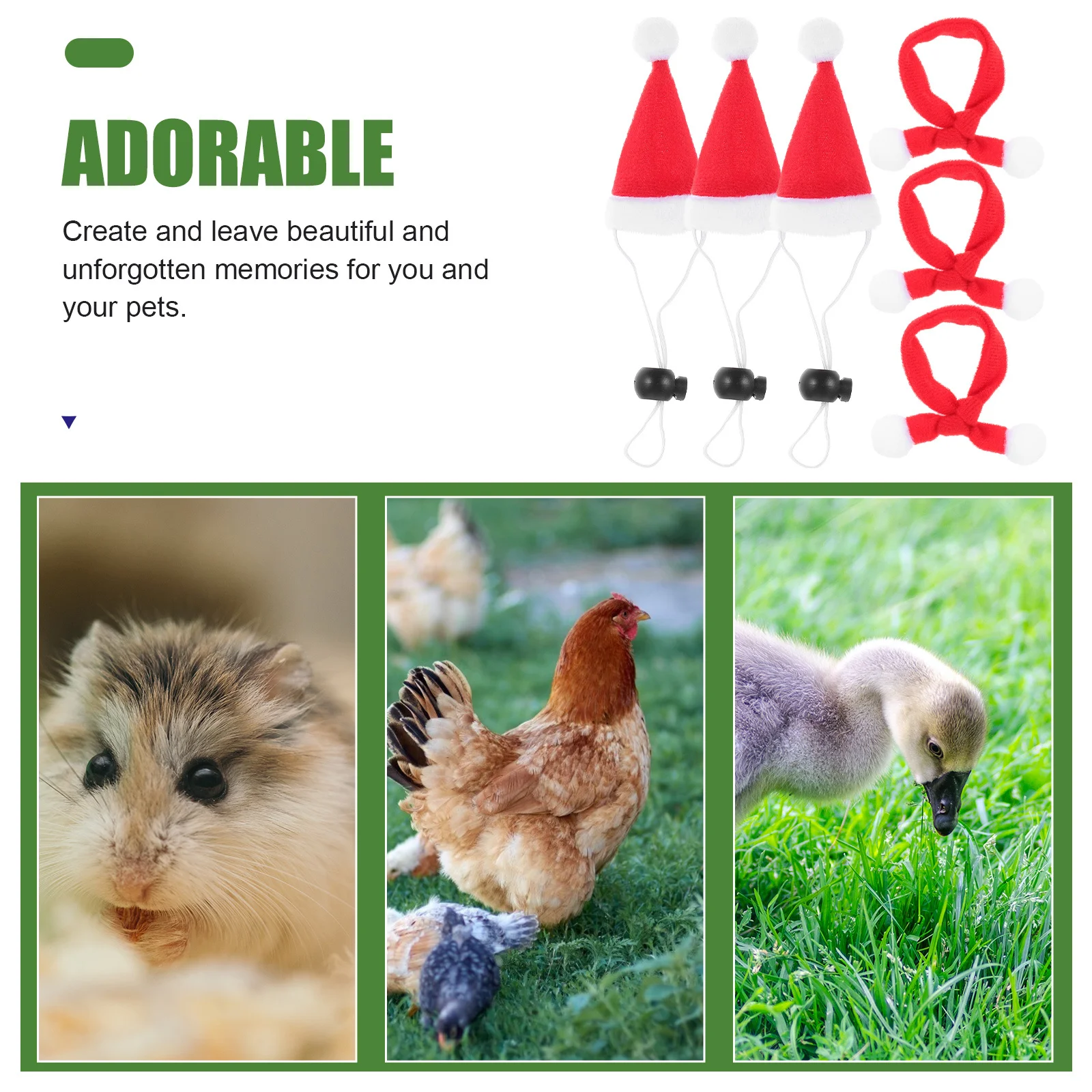 

6Pcs Christmas Pet Hat and Scarf Xmas Costume Set Adorable Dog Cat Decor Accessory Xmas Pet Hat and Scarf Dog Costume Set