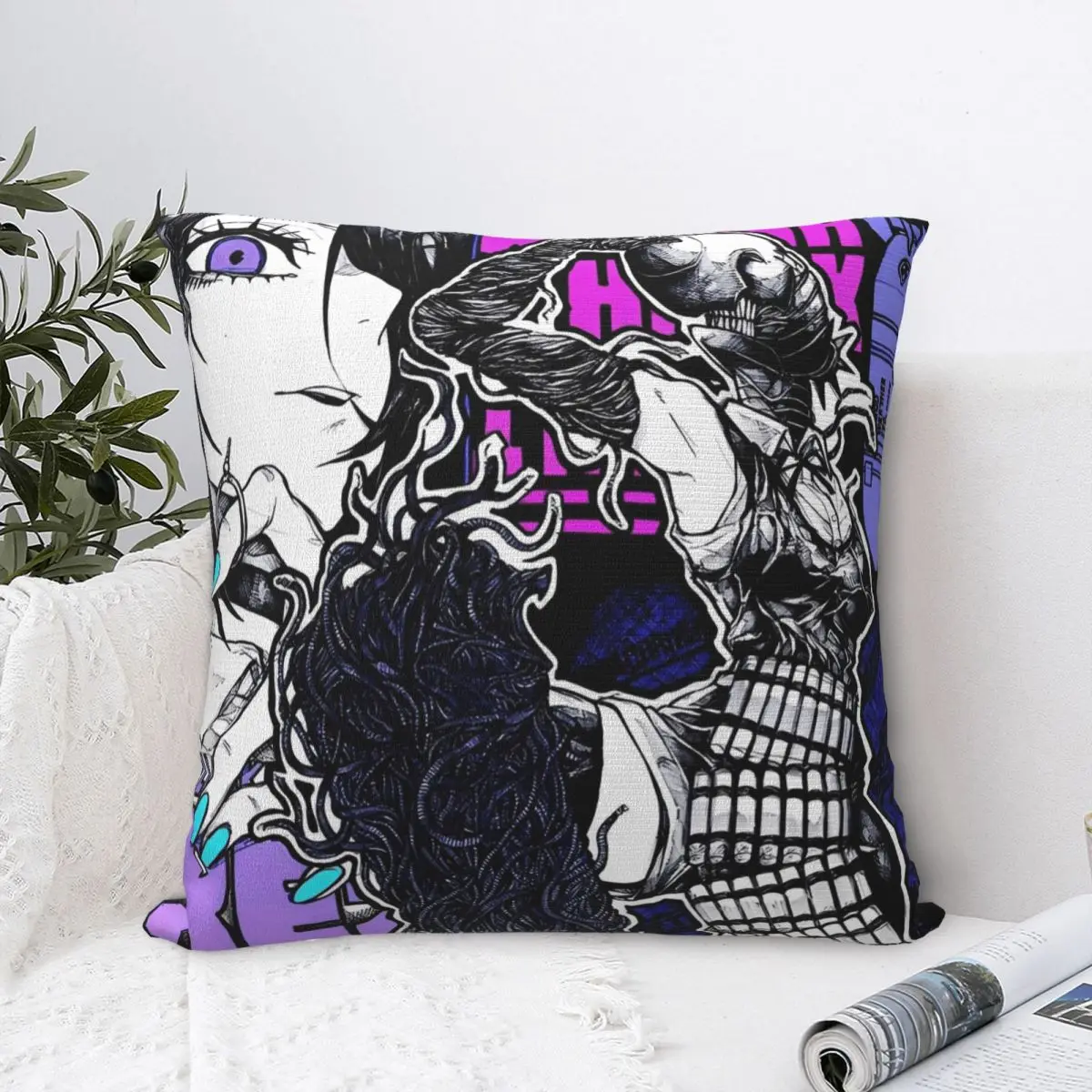Chainsaw Man Reze Bombs Devil Square Pillow Cases Anime Cushion Cover Funny Decor Pillowcase for Home 45x45cm