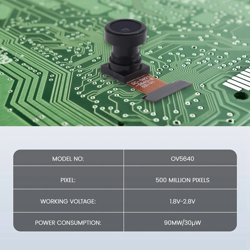 

ABYC OV5640 Camera Module for ESP32-CAM Soft Board 5 Million Pixels High Definition Auto Focus 24PIN 0.5MM Pitch(C)