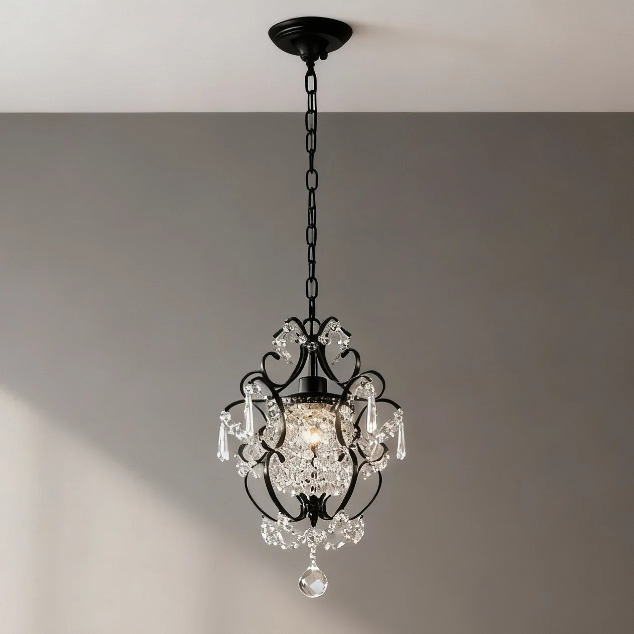 

American Creative Retro LED Crystal Chandelier Living Room Dining Room Corridor Decorative Atmosphere Lighting Lamps