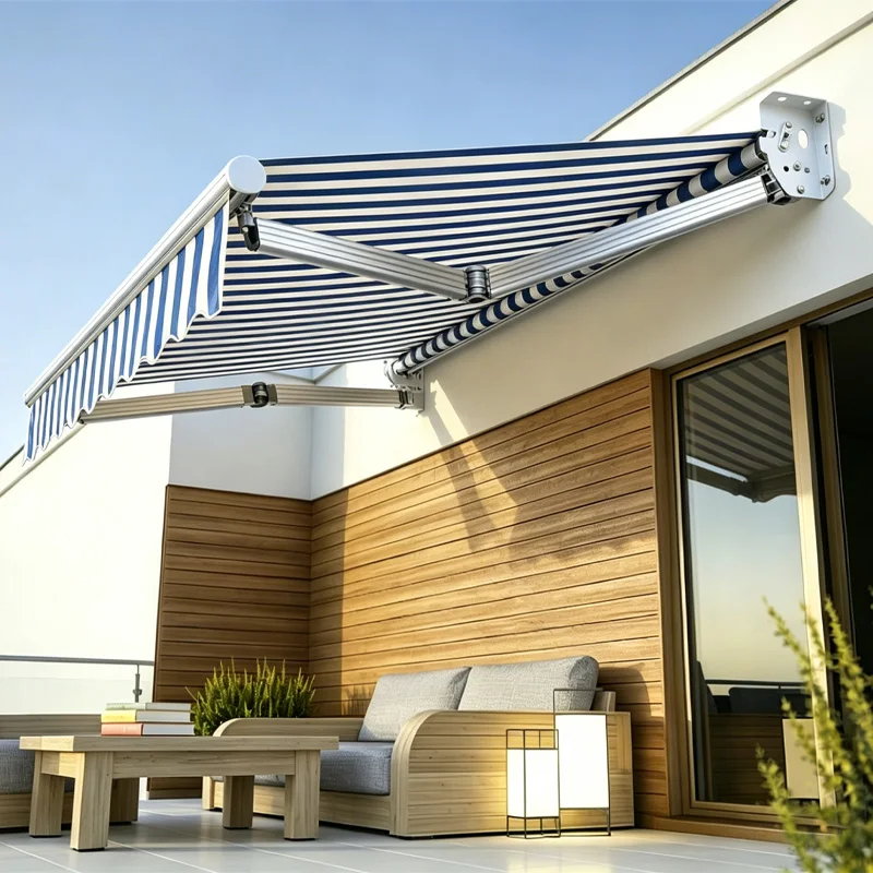 2026 Electric Manual Retractable Awning Adjustable Outdoor Sun Shade Canopy Heavy Duty Aluminum Frame Modern Designpromote sales