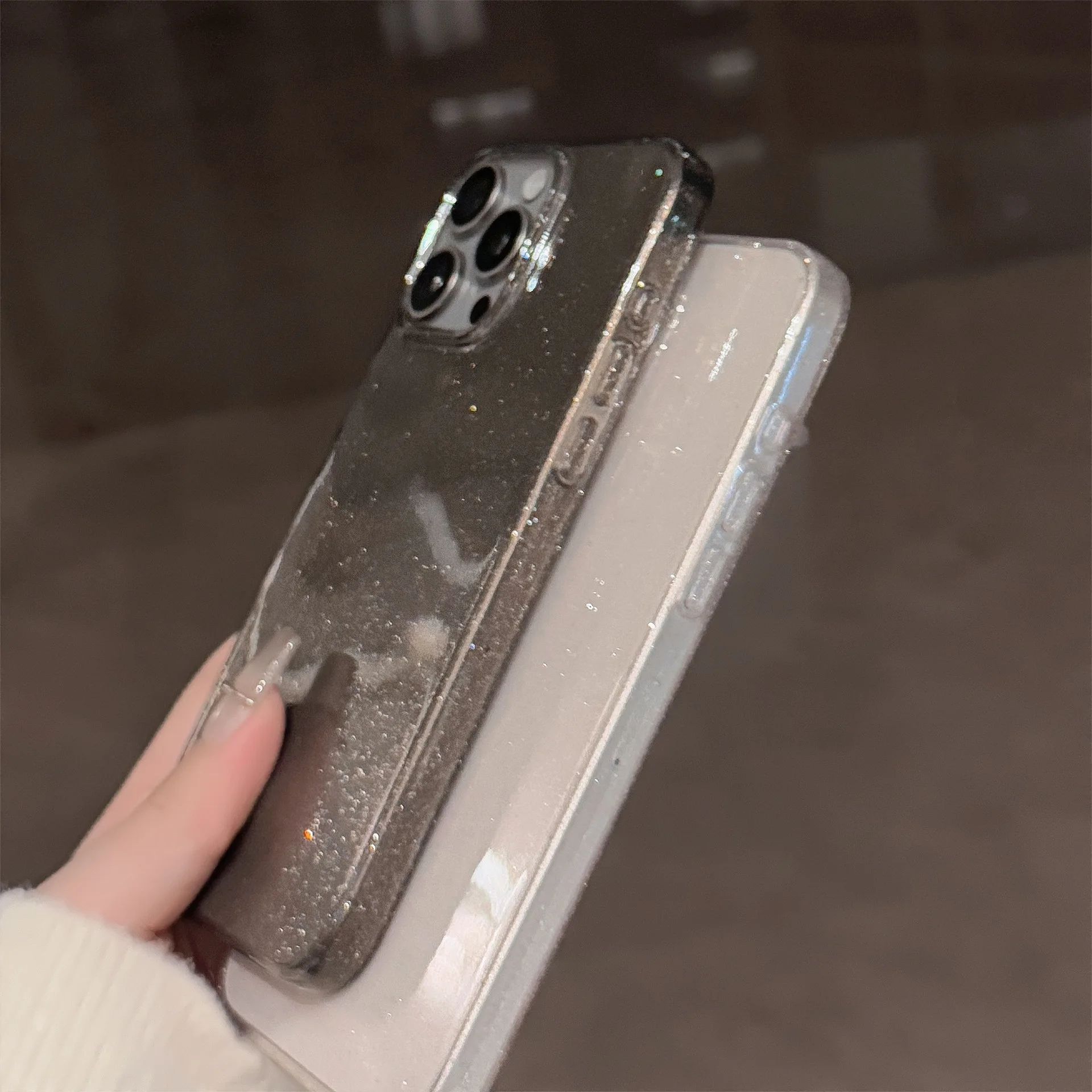 Transparent Bling Glitter Phone Case For iPhone 16 15 14 13 12 11 Pro Max X XR XS 7 8 Plus Clear Sparkle Shockproof Soft Cover - náhled 5