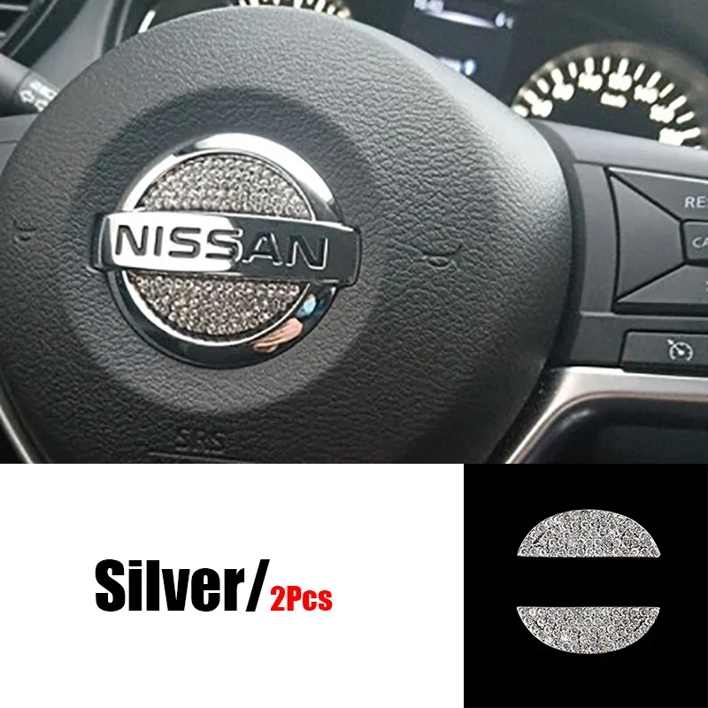 Car Steering Wheel Center Decal Diamond Sticker for Nissan Emblem Titan Altima Qashaqai Sylphy Juke Note Xterra Sentra X-trail