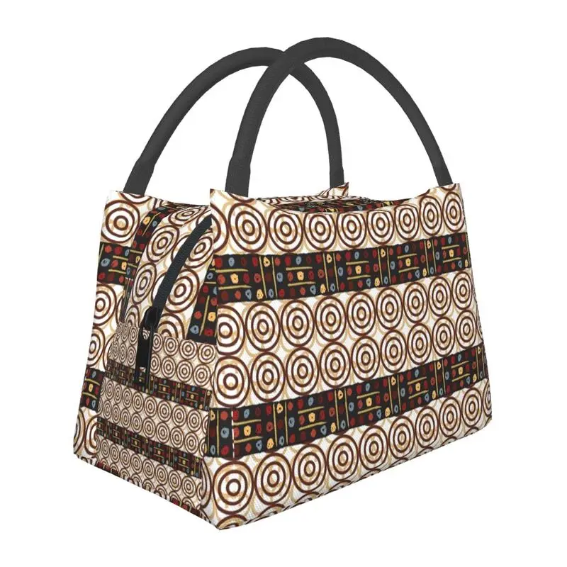 

Custom African Kitenge Ankara Print Lunch Bags Women Warm Cooler Insulated Lunch Boxes for Picnic Camping Work Travel