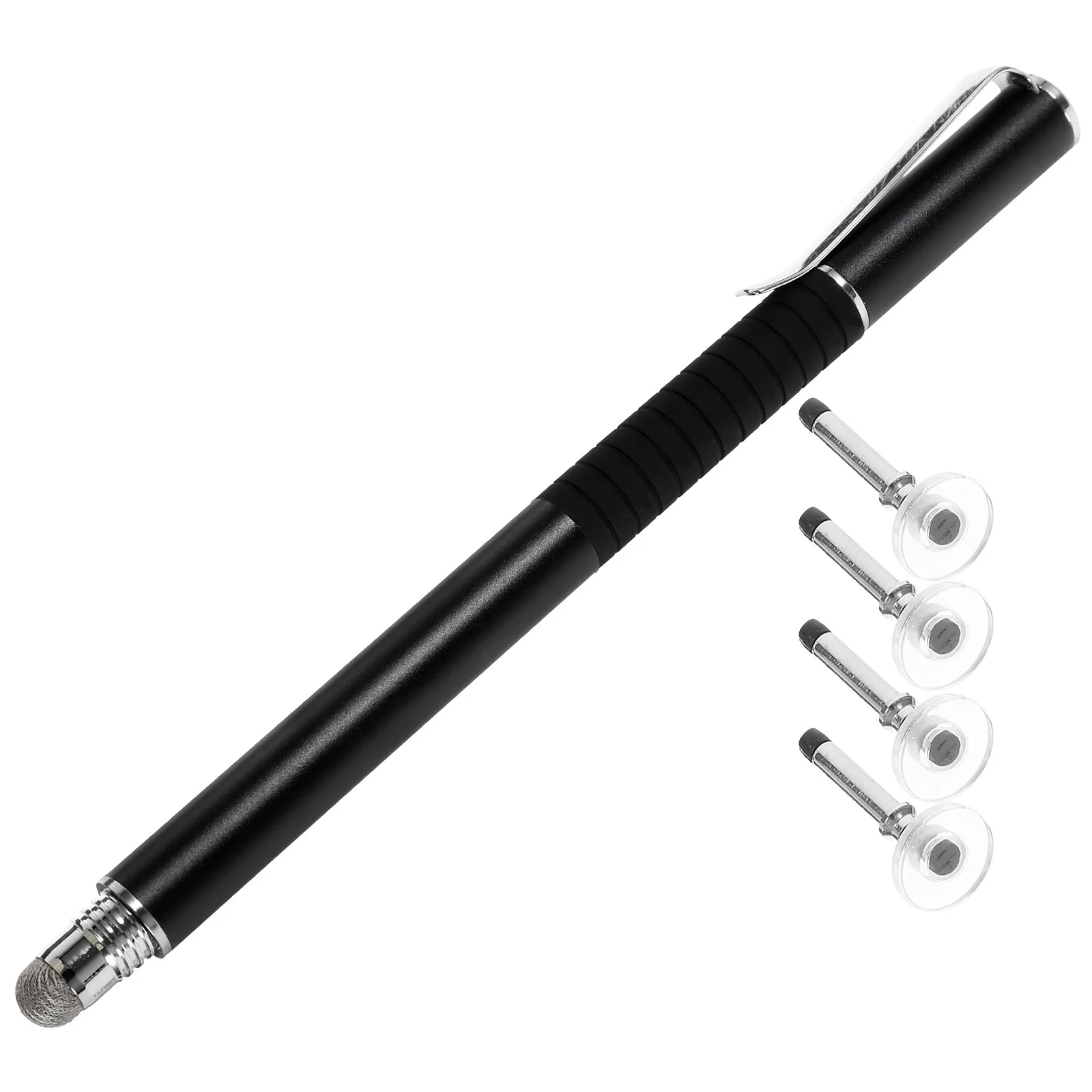 5Pcs Eco Friendly Metal Capacitive Stylus Pen Kit Round Silicone Disc Tips Conductive Microfiber Tip Screen Writing