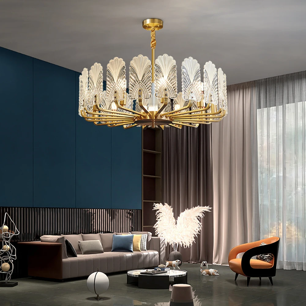 

Chandelier Postmodern LED Luxury Crystal Indoor Dimmable Suspension Luminaire Hanging Lamp Home Decoration Lighting Fixtures