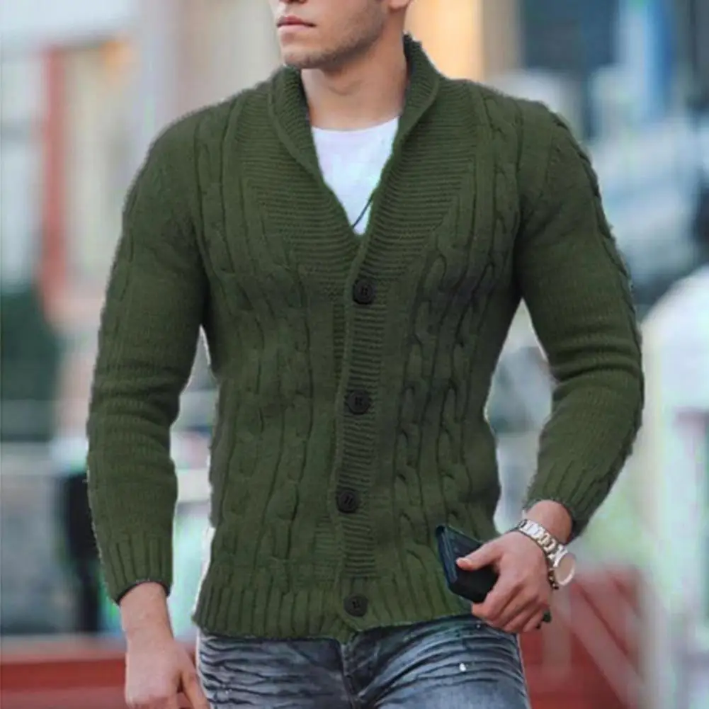 Autumn Sweater  Stylish Lapel Slim Fit Autumn Sweater  Stretch Sweater