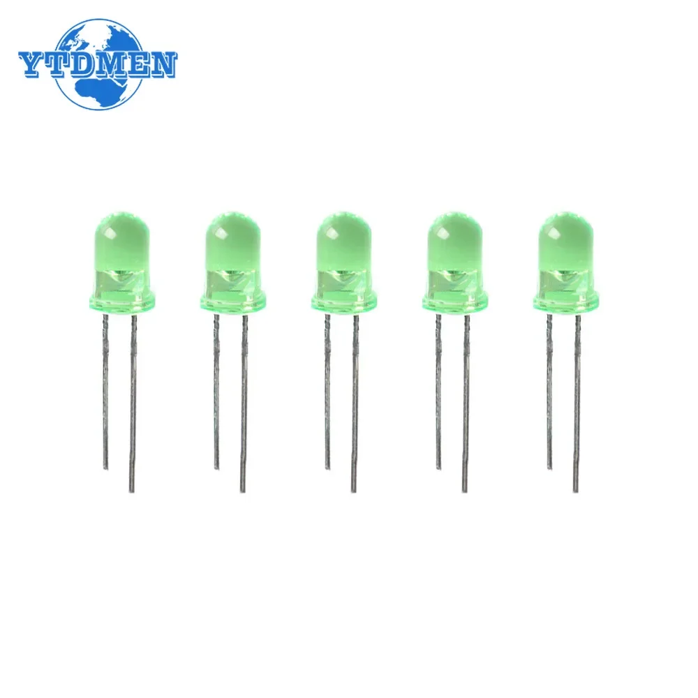 50/100PCS LED Diode 5MM Green F5 Led Light Emitting Diodes Kit for Home Appliances All Kinds of Electronic Products