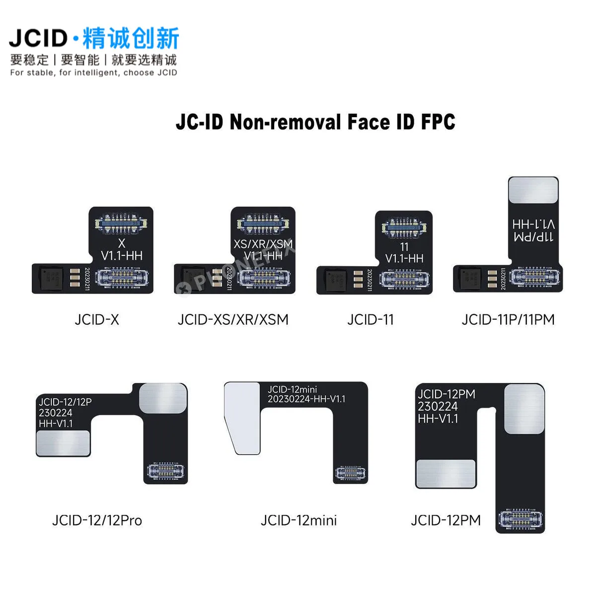 JCID Face ID Repair Tag-on Flex Cable and Activation Board for IPhone 11 12 13 14 15 16 Pro Max Face ID Repair Cable No Welding
