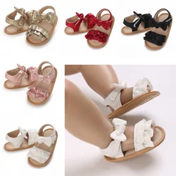 Fashionable baby shoes cute summer girl baby ruffled sandals soft and comfortable non slip walking shoes
