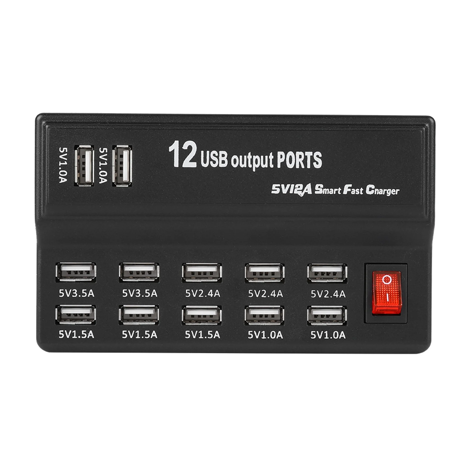 12 Ports USB Hub 5V 12A Power Adapter Charging Station Adapter Charger Home Travel Multi port Charging Station