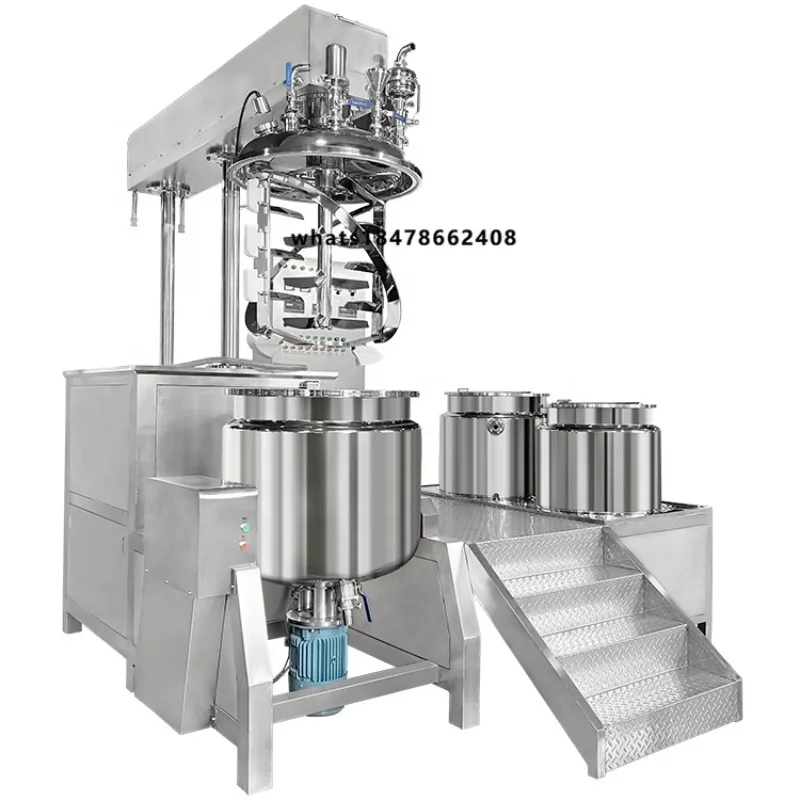 Hydraulic Lift Toothpaste Making Jar Cream Mixing Agitador Body Lotion Homogenizer Mixer Vacuum Cosmetic Emulsifying Machine