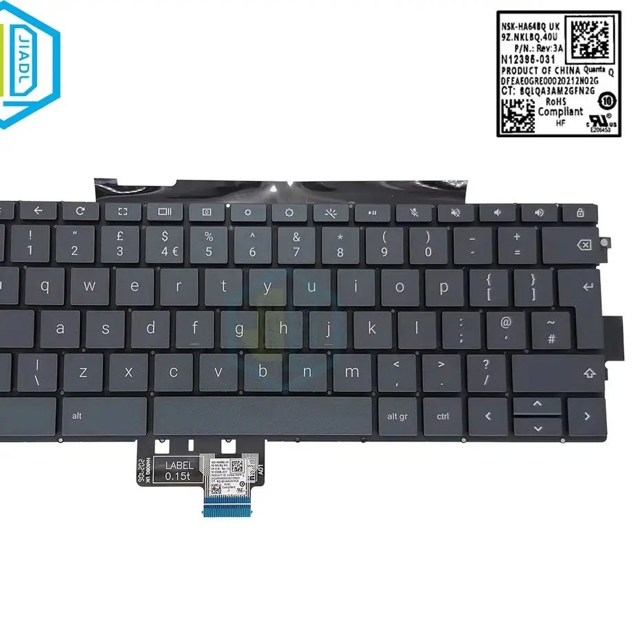 Original UK GB US English Backlight Keyboard For HP Elite Dragonfly Chrome Book Enterprise Laptop Backlit Keyboards NSK-HA64BQ