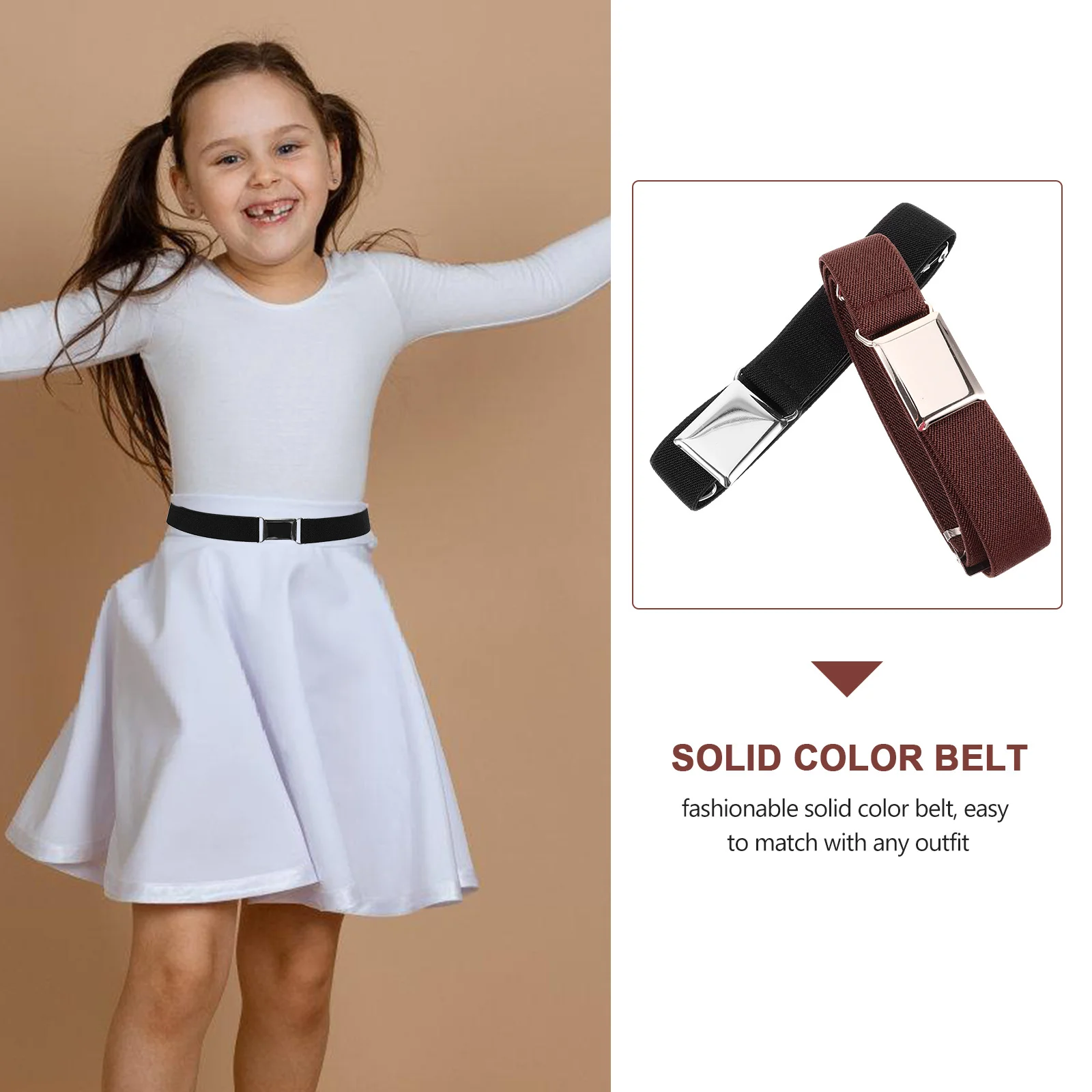 2 قطعة أحزمة الأطفال قابل للتعديل مطاطا الاطفال حزام للفتيات الفتيان الأطفال أحزمة مطاطية بسط حزام لفستان السراويل الجينز