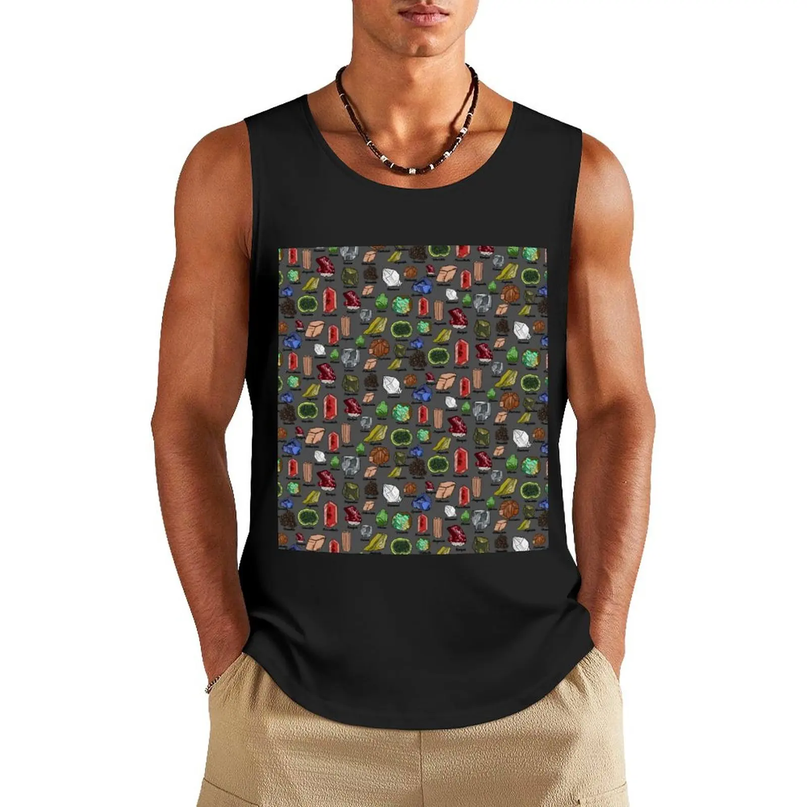 

Minerals Tank Top Gym t-shirt man Japanese t-shirt gym wear men
