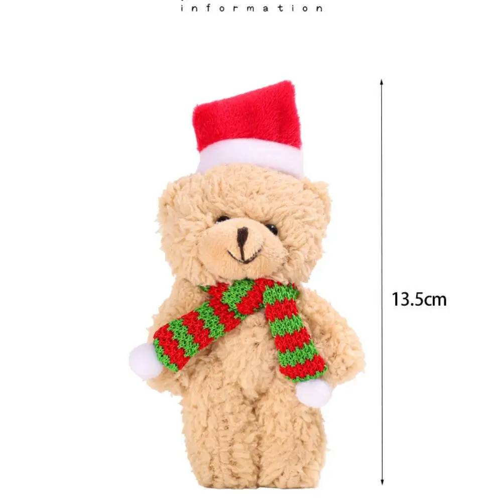 Bear Scarf Flower Christmas Plush Bear Plush PP Cotton Christmas Bear Doll Cute Cartoon Christmas Bear Plush Pendant