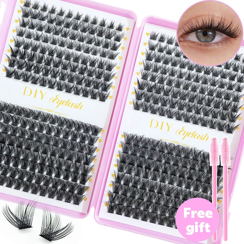 DIY Eyelash Extension Book (with D-Curl Technology) – Ultra-Thick, Multiple Lengths Available,Free Eyelash Brush