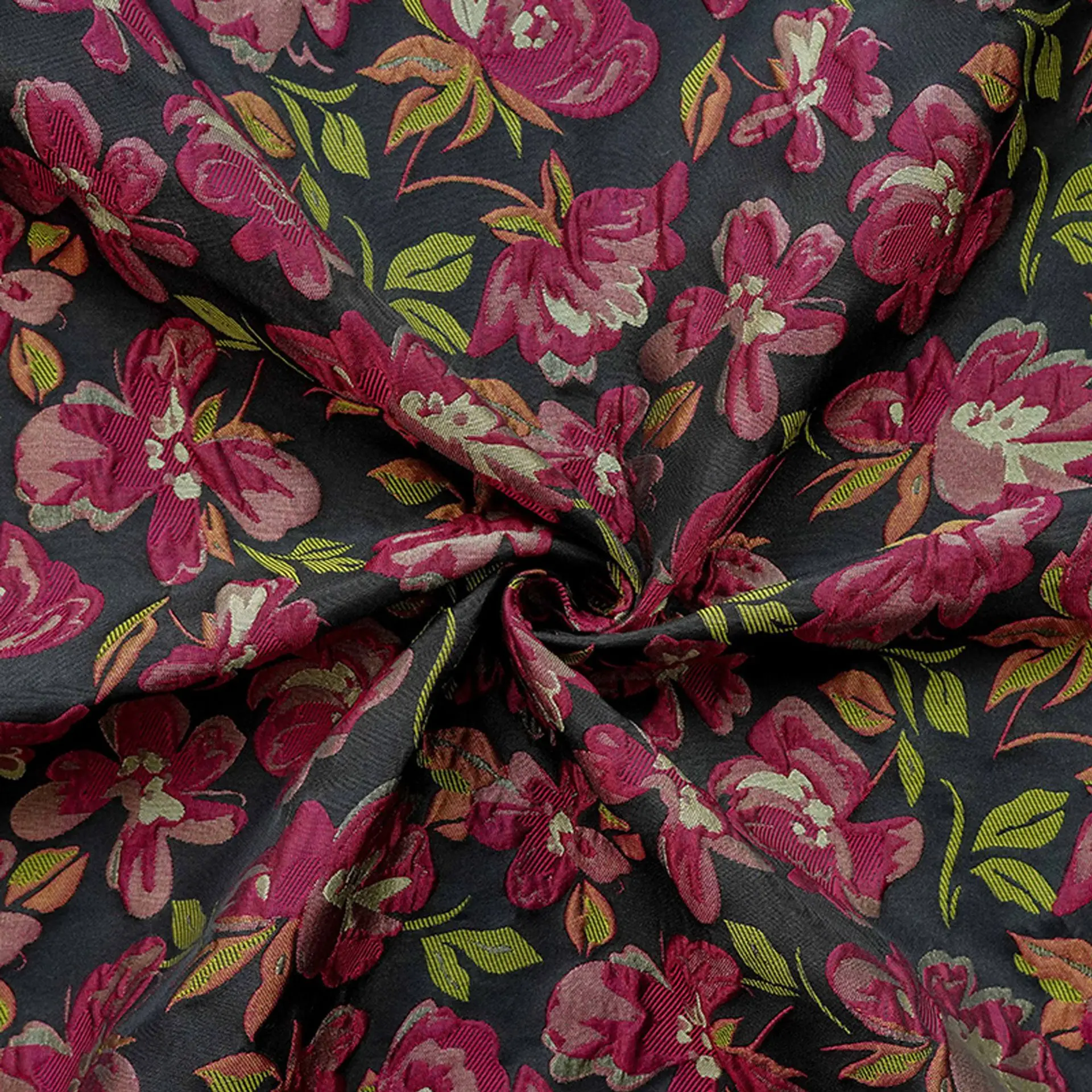 

Embossed Pink Floral Yarn Dyed Jacquard Fabric Elegant Dress Cheongsam Skirt Vest Jackets Decorative Sewing Fabric