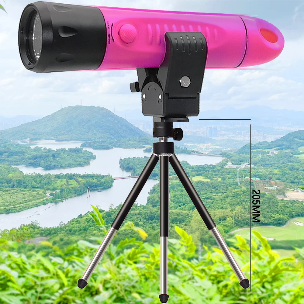 Flashlight home desktop stand outdoor fishing tripod retractable aluminum clip plastic smile clip