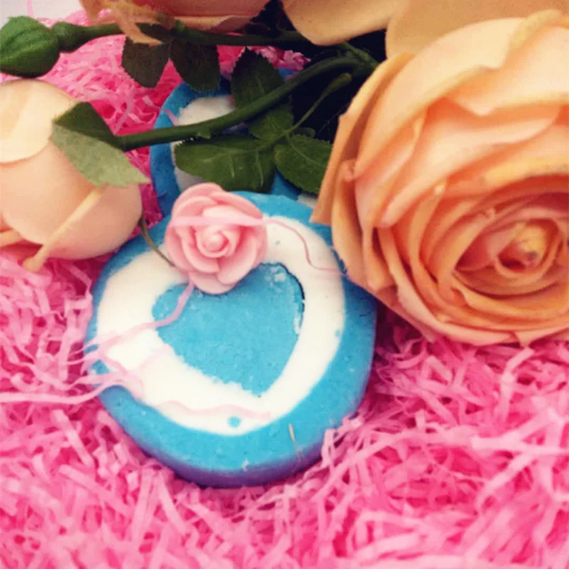 200gBlue Rose Love Bath Bar Cleansing and Exfoliating Bubble Bath Cube Soaking Bath Salt  beauty bomb أملاح استحمامsali da bagno