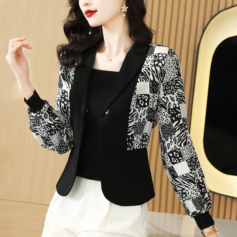 

Spring and Autumn Female New Fashion Crowd Age Reducing Short Coat Slim Fit Suit Top Women Foreign Style Professional Small Suit