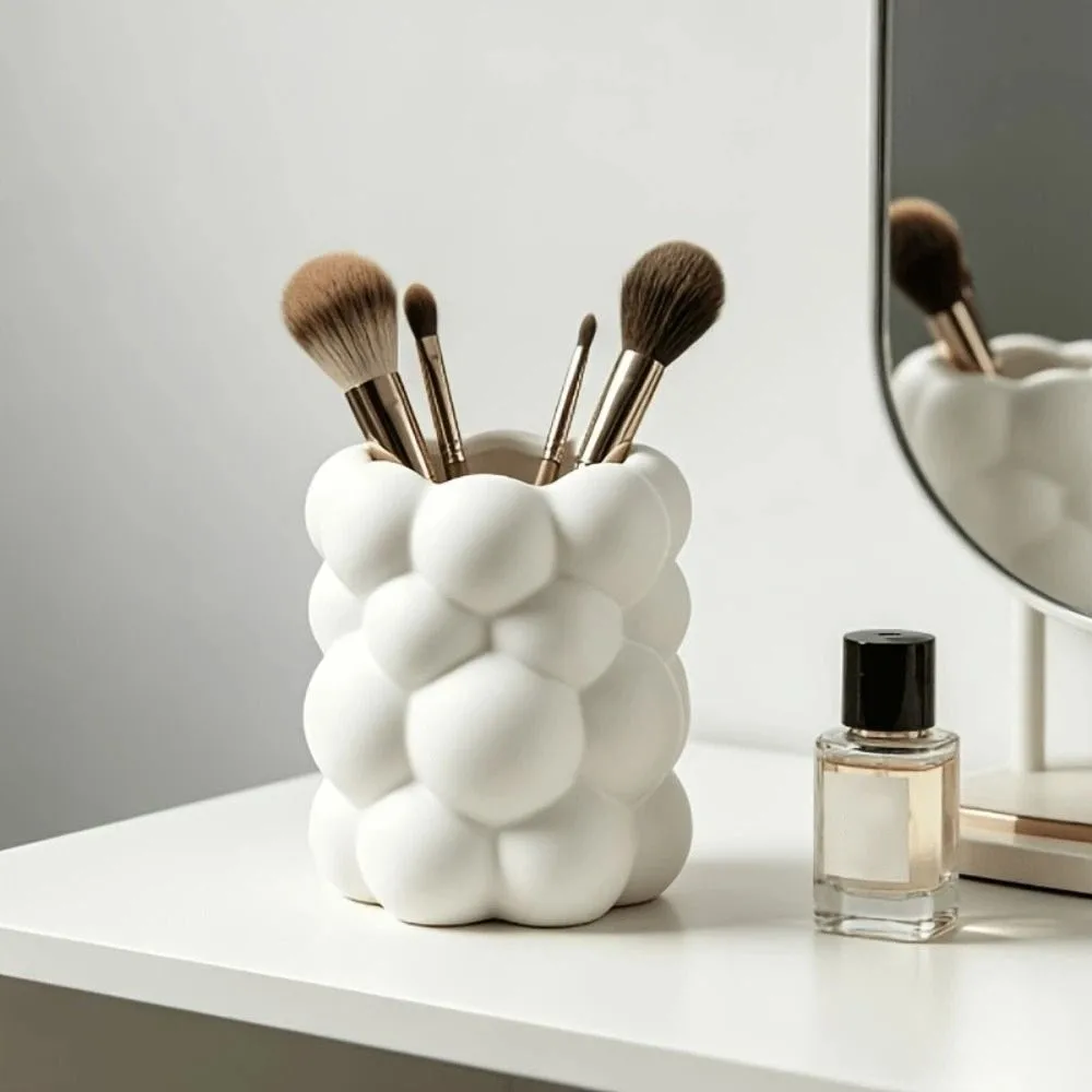 3D Printed Desk Storage Box Cloud-shaped Nordic Style Pencil Holder Ornaments Decoration Makeup Brush Storage Office Desktop
