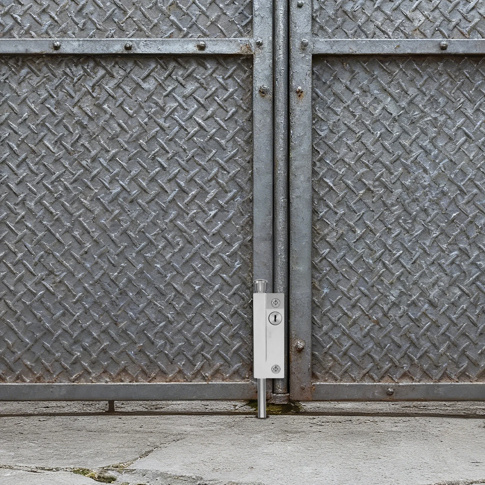 

1 Set Rotating Door Spring Bolt Metal Surface Mount Latch For Sliding Patio Gate Floor Installation 7.4X1.6X1.6 Inches Silver