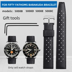 20mm rubber strap for Blancpain FIFTY FATHOS BARAKUDA series 5008B 5008C 5008D 5008E watch strap accessories men's bracele black