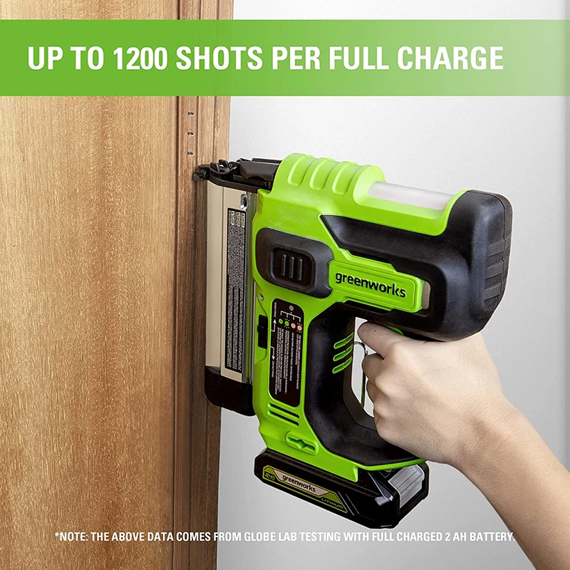 Greenworks 24V 18GA Cordless Brushless Brad Nailer Gun