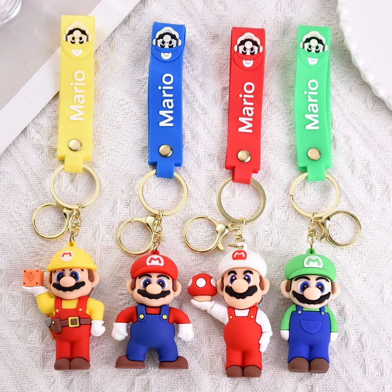 

New Super Mario Keychain Mario Bros Bag pendant ornament Action Figure Model AccesoriosPVC Cartoon Bag Doll Pendant Toys Gift