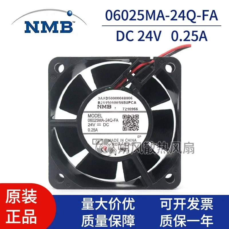 for NMB 06025MA-24Q-FA 6025 6CM 24V 0.25A Industrial Control Inverter Waterproof Cooling Fan