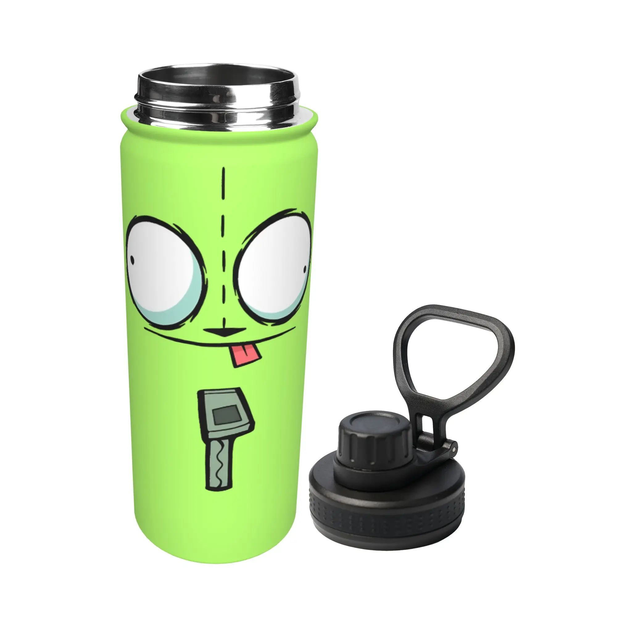 Cartoon Invaders Zim Gir 18OZ Sports Insulated Kettle  Coffee Cups Vacuum Flask Car Mug Water Bottle