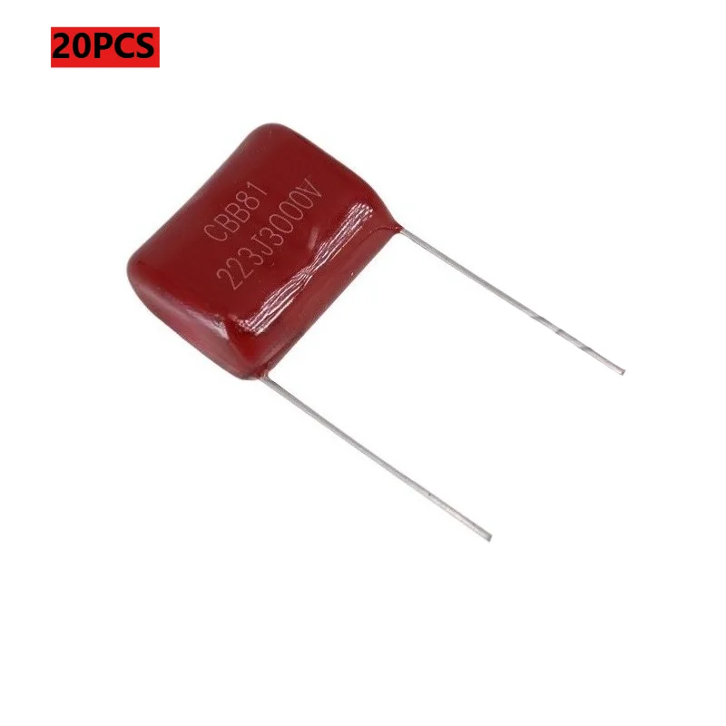 50pcs CBB81 223J 3000V 22nF High Frequency Pulse Capacitor Polypropylene Film Axial Lead 3kV