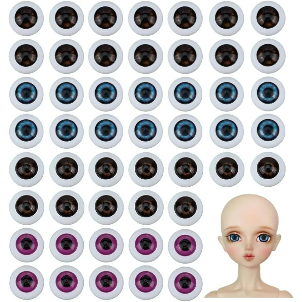 

80pcs Realistic Eyes 10mm Half Round Eyeballs 4 Colors Craft Eye Acrylic Hollow Eyeball Eye for DIY Craft Stuffed Animal