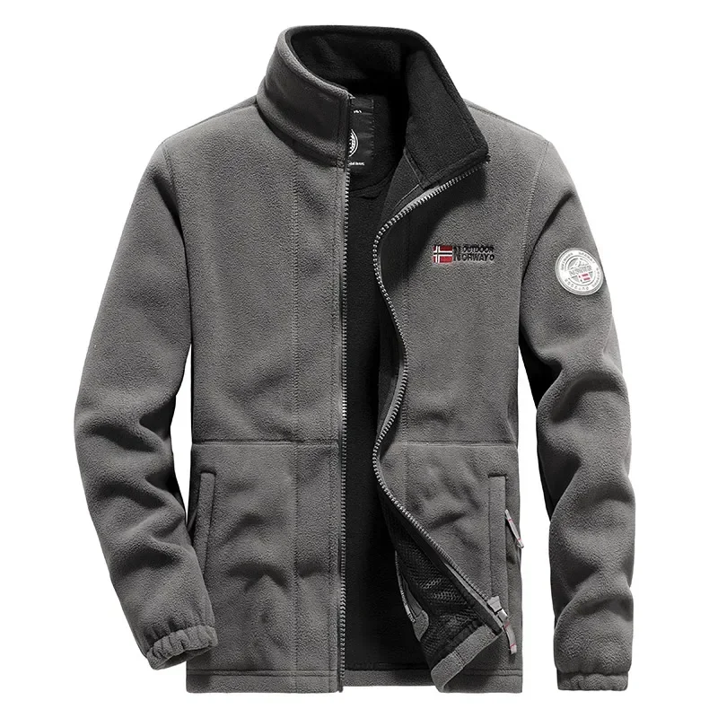 Men's Streetwear Autumn Winter Full Zip Soft Polar Fleece Jacket Outdoor Recreation Mountaineering tourism Hiking Fishing Coats