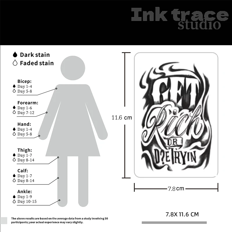 Semi-Permanent Tattoo | Lucky Totem, Graffiti Pattern, Get-Rich-Quick Hip-Hop Style Tattoo, Neck Tattoo | Unisex Waterproof Body