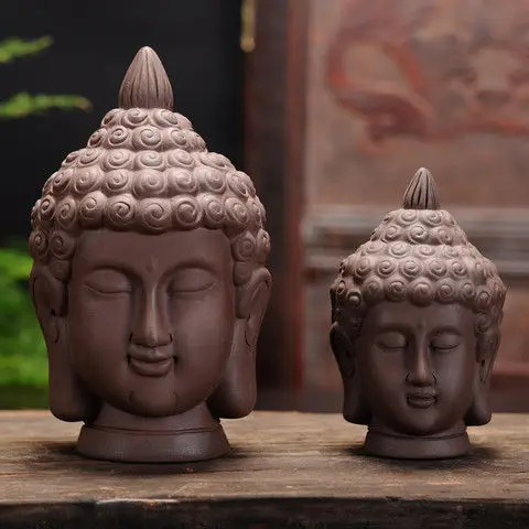 

Purple Sand Tea Pet Boutique Handmade Small Size Buddha's Head Tea Play Ceremony Accessories Yixing Set Crafts Sculpture