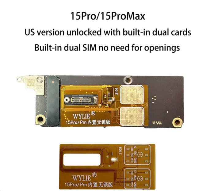 Wylie 15pro 15promax MEP flex Built-in dual SIM no need for openings with SIMHUB IC solution