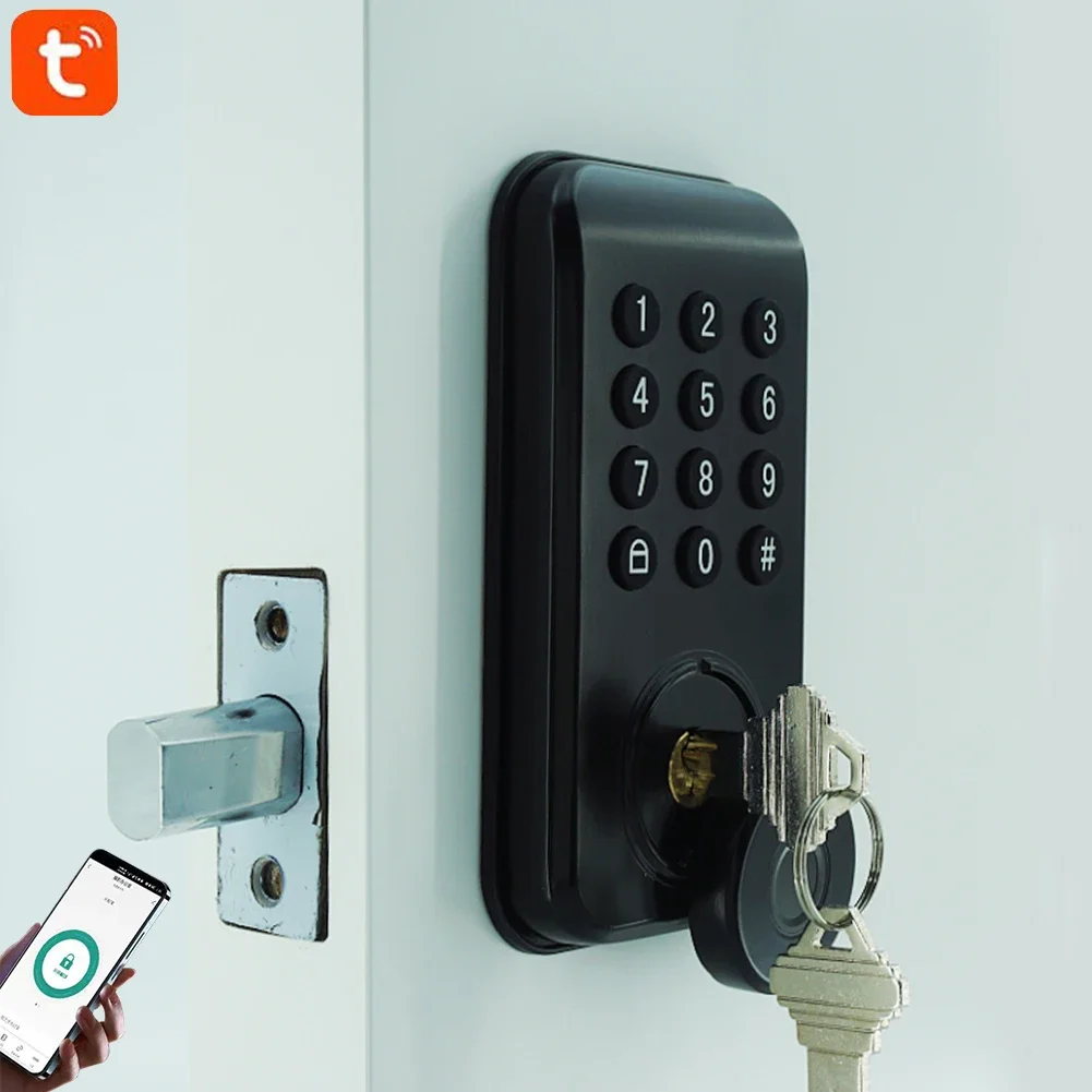 Smart Deadbolt Locks Waterpoof Keyless Entry Door Lock with Tuya Bluetooth-Compatible App Biometric Fingerprint Password Locks