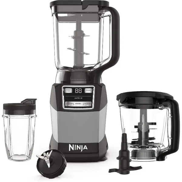 Ninja AMZ493BRN Compact Kitchen System, 1200W, 3 Functions for Smoothies, Dough & Frozen Drinks with Auto-IQ